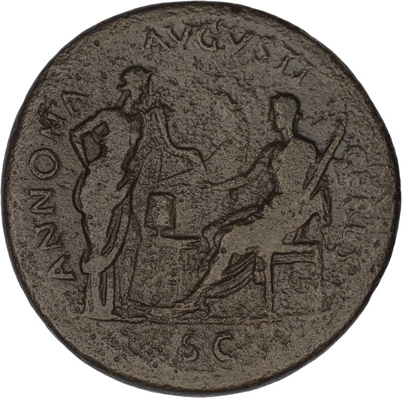 Римская империя · Nero · Sestertius · I в., реверс, Федеральное государственное бюджетное учреждение культуры "Государственный музей изобразительных искусств имени А.С. Пушкина"