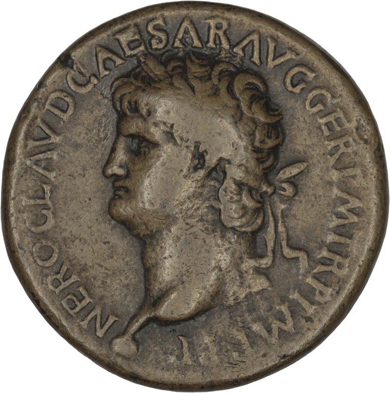 Римская империя · Nero · Sestertius · I в., аверс, Федеральное государственное бюджетное учреждение культуры "Государственный музей изобразительных искусств имени А.С. Пушкина"