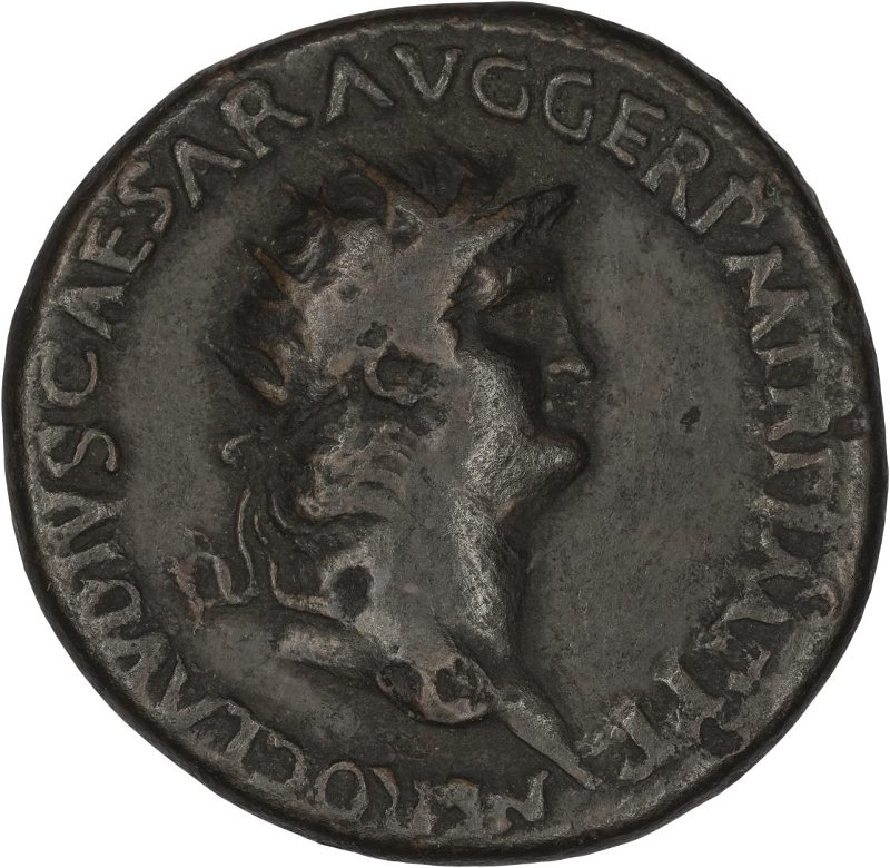 Римская империя · Nero · Dupondius · I в., аверс, Федеральное государственное бюджетное учреждение культуры "Государственный музей изобразительных искусств имени А.С. Пушкина"