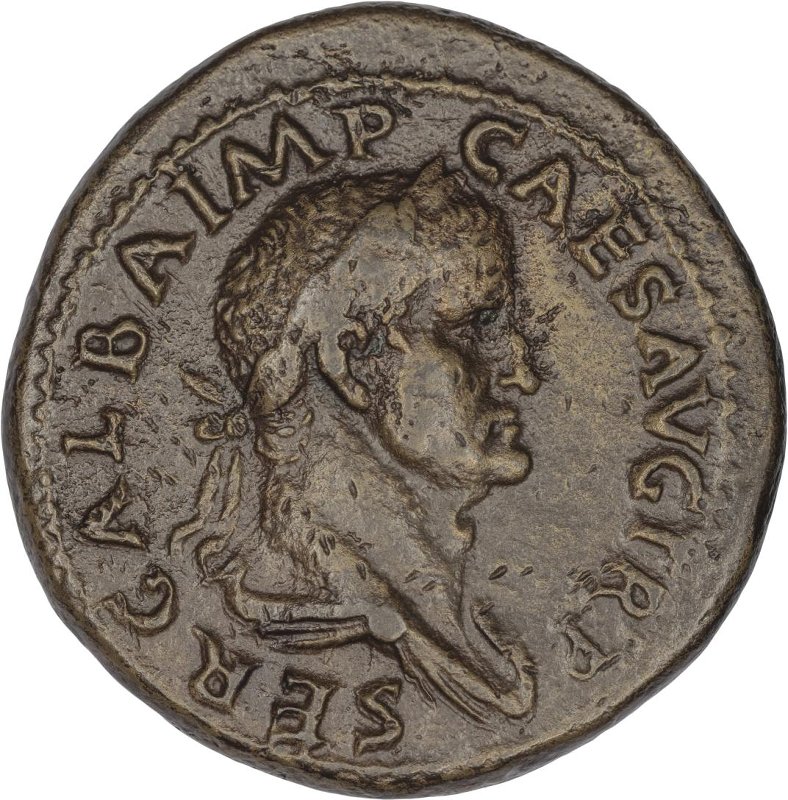 Римская империя · Galba · Sestertius · I в., аверс, Федеральное государственное бюджетное учреждение культуры "Государственный музей изобразительных искусств имени А.С. Пушкина"