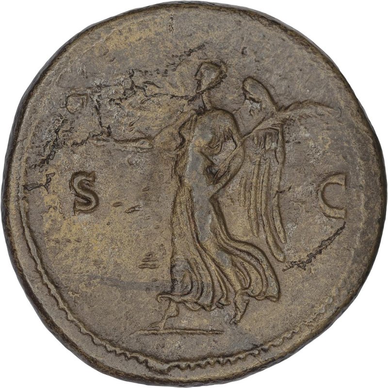 Римская империя · Galba · Sestertius · I в., реверс, Федеральное государственное бюджетное учреждение культуры "Государственный музей изобразительных искусств имени А.С. Пушкина"