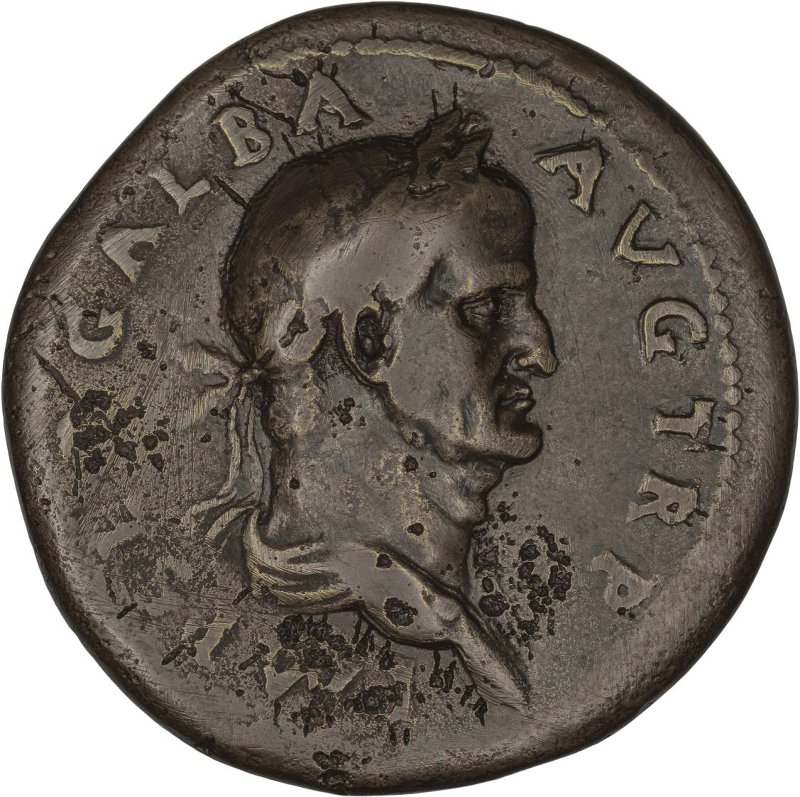 Римская империя · Galba · Sestertius · I в., аверс, Федеральное государственное бюджетное учреждение культуры "Государственный музей изобразительных искусств имени А.С. Пушкина"