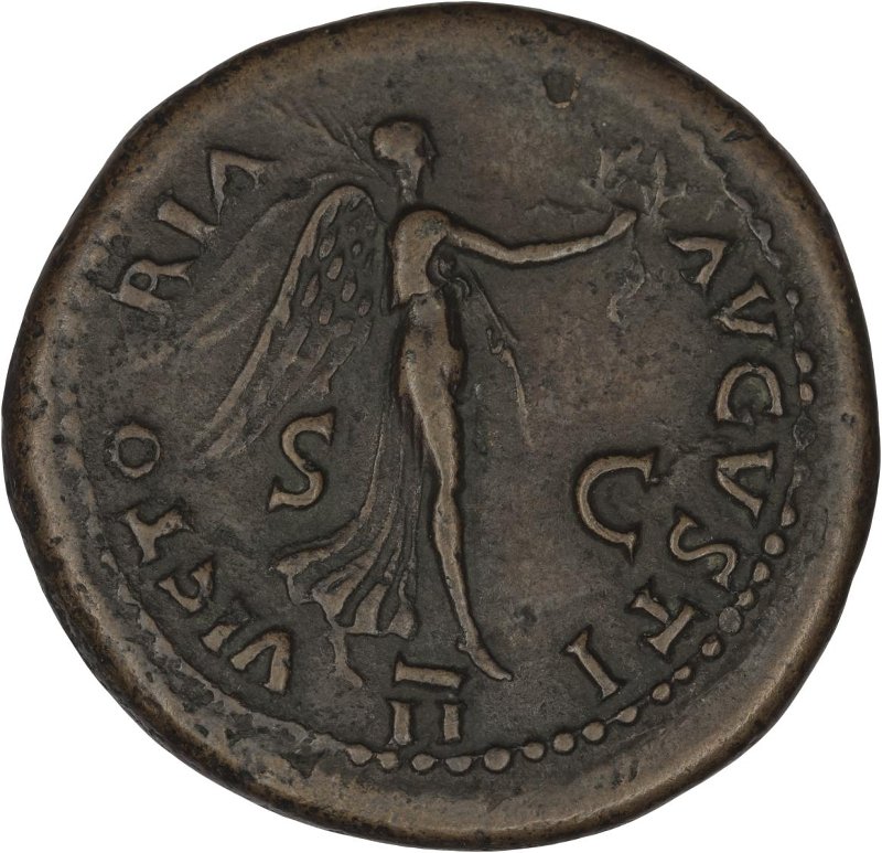Римская империя · Nero · Dupondius · I в., реверс, Федеральное государственное бюджетное учреждение культуры "Государственный музей изобразительных искусств имени А.С. Пушкина"