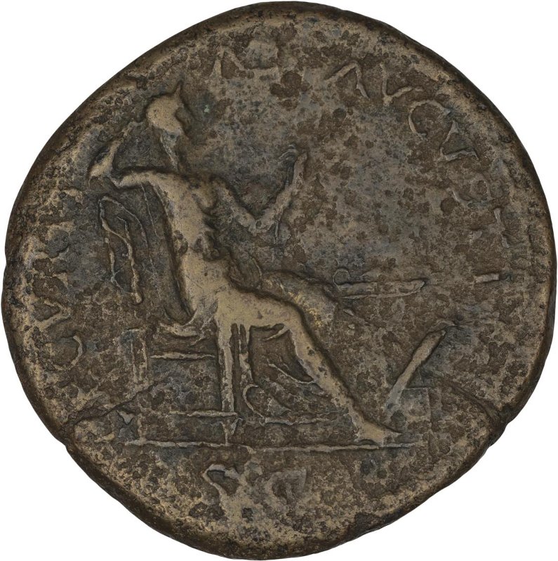 Римская империя · Nero · Dupondius · I в., реверс, Федеральное государственное бюджетное учреждение культуры "Государственный музей изобразительных искусств имени А.С. Пушкина"