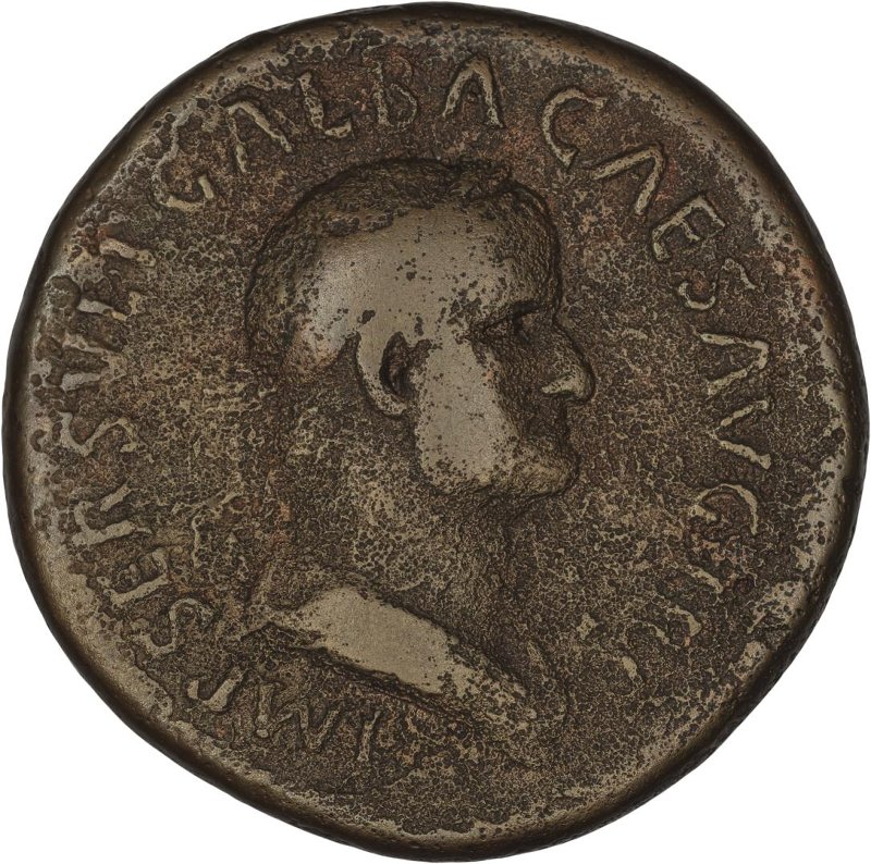 Римская империя · Galba · Sestertius · I в., аверс, Федеральное государственное бюджетное учреждение культуры "Государственный музей изобразительных искусств имени А.С. Пушкина"