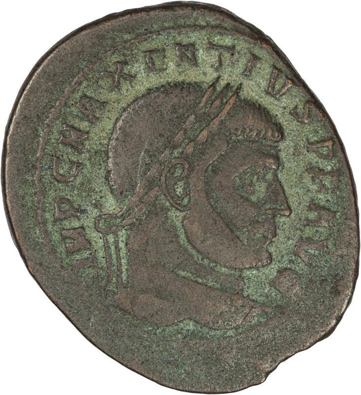 Римская империя · Maxentius · Follis · III в., аверс, Федеральное государственное бюджетное учреждение культуры "Государственный музей изобразительных искусств имени А.С. Пушкина"
