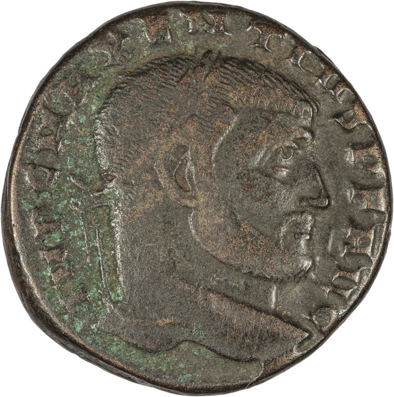 Римская империя · Maxentius · Follis · III в., аверс, Федеральное государственное бюджетное учреждение культуры "Государственный музей изобразительных искусств имени А.С. Пушкина"