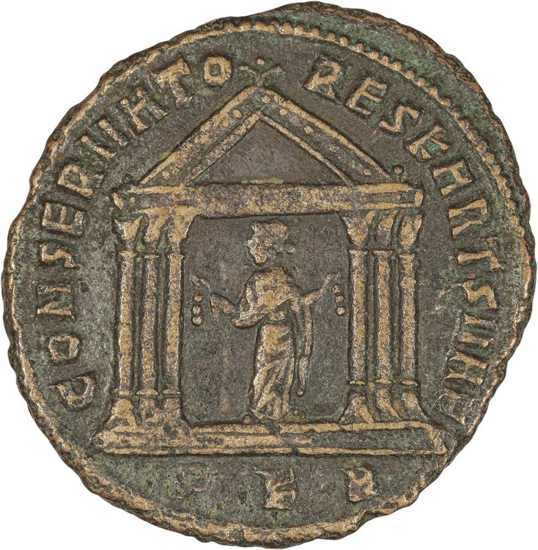 Римская империя · Maxentius · Follis · III в., реверс, Федеральное государственное бюджетное учреждение культуры "Государственный музей изобразительных искусств имени А.С. Пушкина"