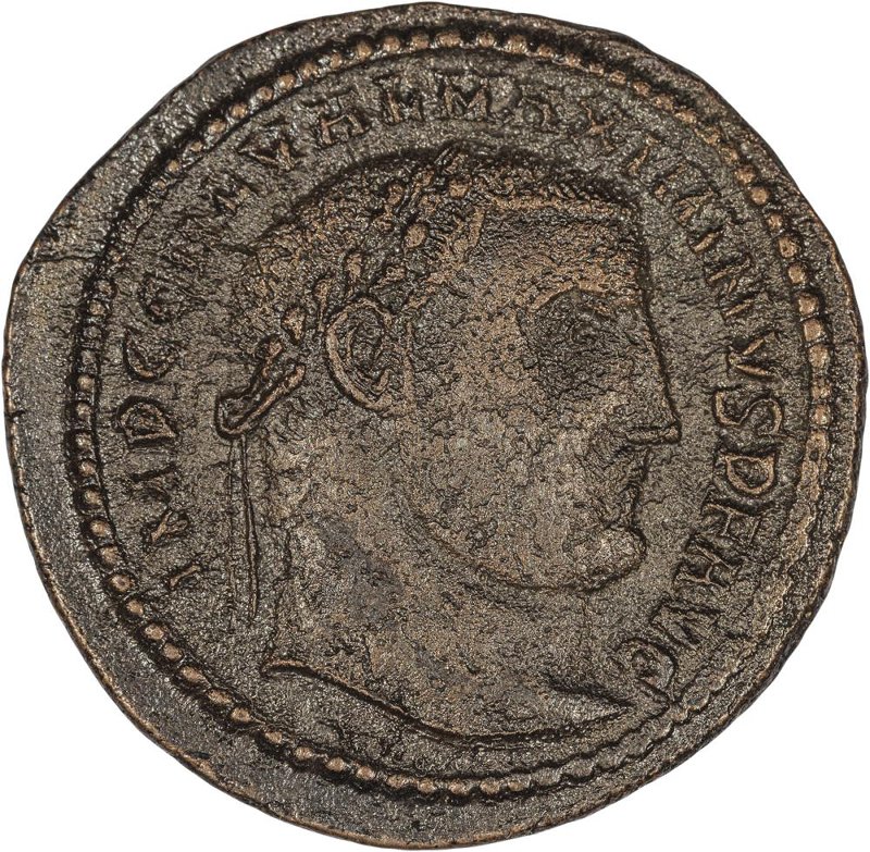 Римская империя · Maximinus Daia · Follis · III в., аверс, Федеральное государственное бюджетное учреждение культуры "Государственный музей изобразительных искусств имени А.С. Пушкина"
