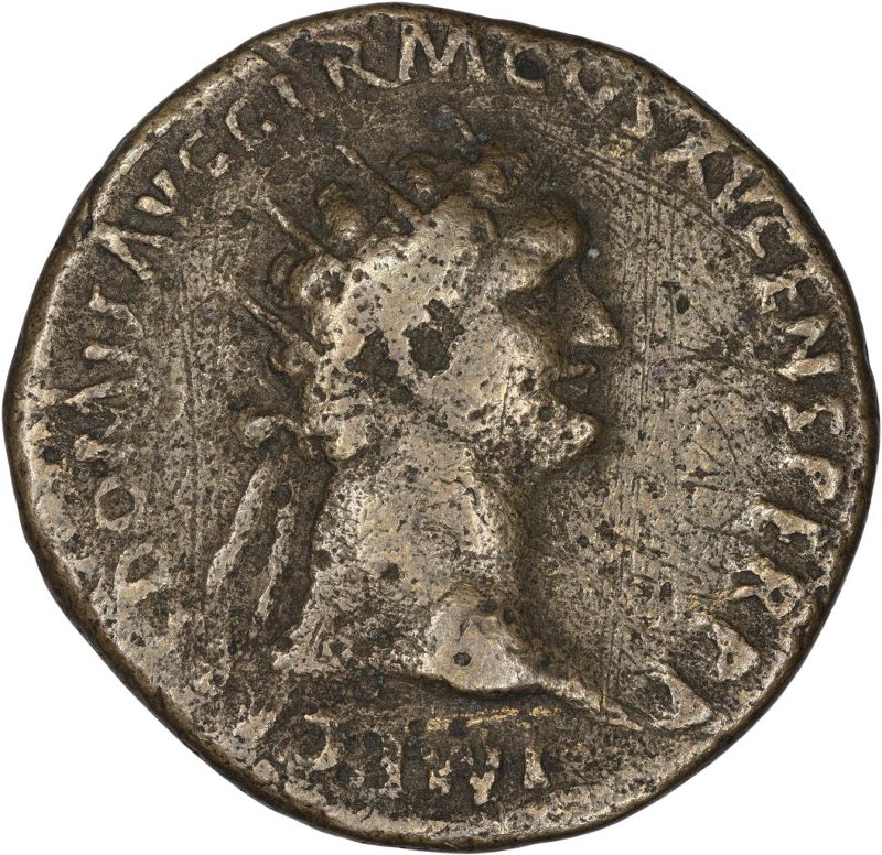Римская империя · Domitian · Dupondius · I в., аверс, Федеральное государственное бюджетное учреждение культуры "Государственный музей изобразительных искусств имени А.С. Пушкина"