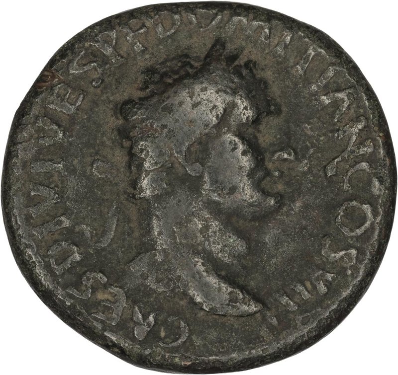 Римская империя · Titus · Dupondius · I в., аверс, Федеральное государственное бюджетное учреждение культуры "Государственный музей изобразительных искусств имени А.С. Пушкина"