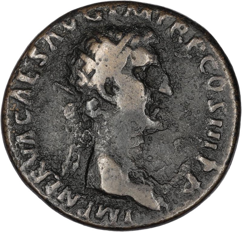 Римская империя · Nerva · Dupondius · I в., аверс, Федеральное государственное бюджетное учреждение культуры "Государственный музей изобразительных искусств имени А.С. Пушкина"