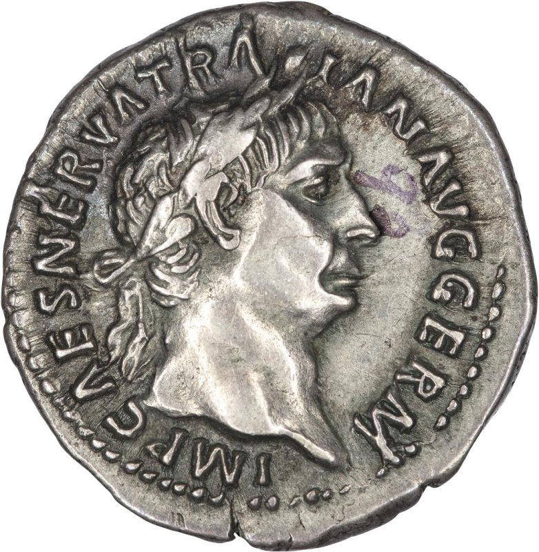 Римская империя · Trajan · Denarius · I в., аверс, Федеральное государственное бюджетное учреждение культуры "Государственный музей изобразительных искусств имени А.С. Пушкина"