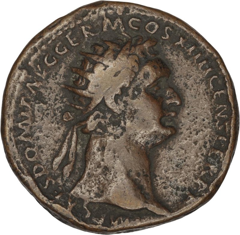 Римская империя · Domitian · Dupondius · I в., аверс, Федеральное государственное бюджетное учреждение культуры "Государственный музей изобразительных искусств имени А.С. Пушкина"