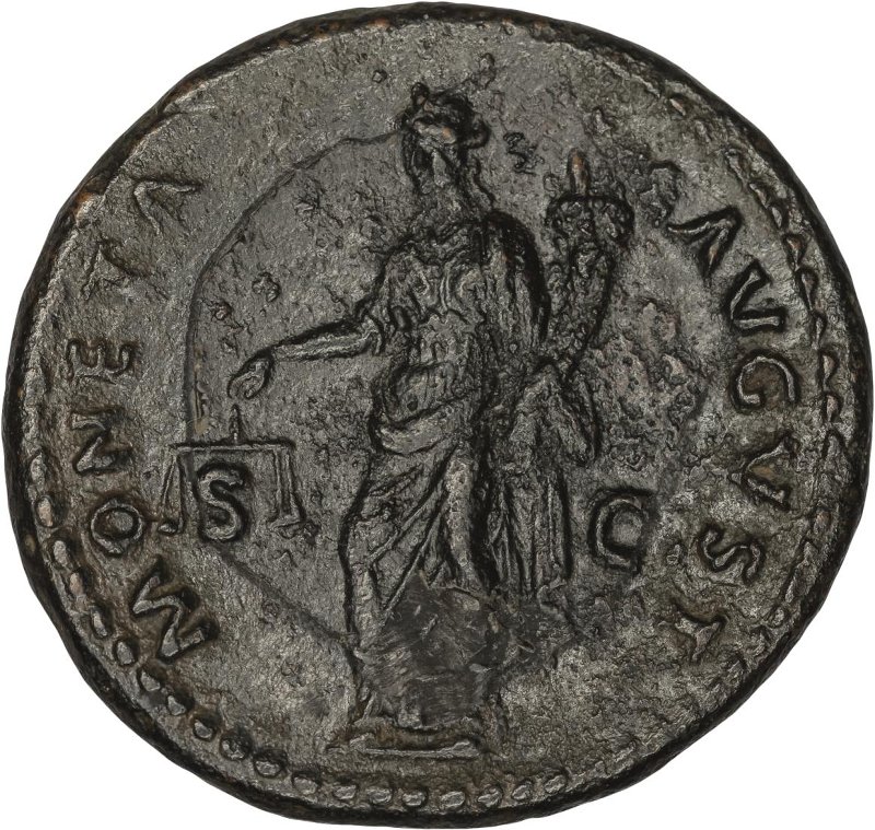 Римская империя · Domitian · As · I в., реверс, Федеральное государственное бюджетное учреждение культуры "Государственный музей изобразительных искусств имени А.С. Пушкина"