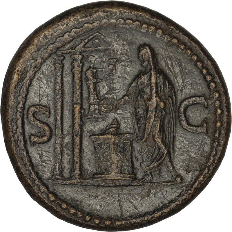 Римская империя · Domitian · Sestertius · I в., реверс, Федеральное государственное бюджетное учреждение культуры "Государственный музей изобразительных искусств имени А.С. Пушкина"