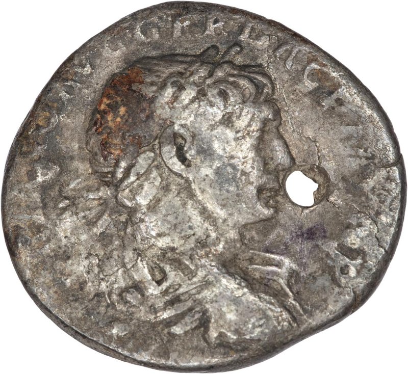 Римская империя · Trajan · Denarius · I в., аверс, Федеральное государственное бюджетное учреждение культуры "Государственный музей изобразительных искусств имени А.С. Пушкина"