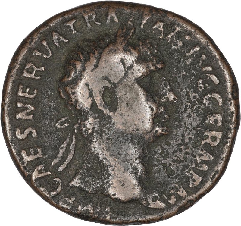 Римская империя · Trajan · As · I в., аверс, Федеральное государственное бюджетное учреждение культуры "Государственный музей изобразительных искусств имени А.С. Пушкина"