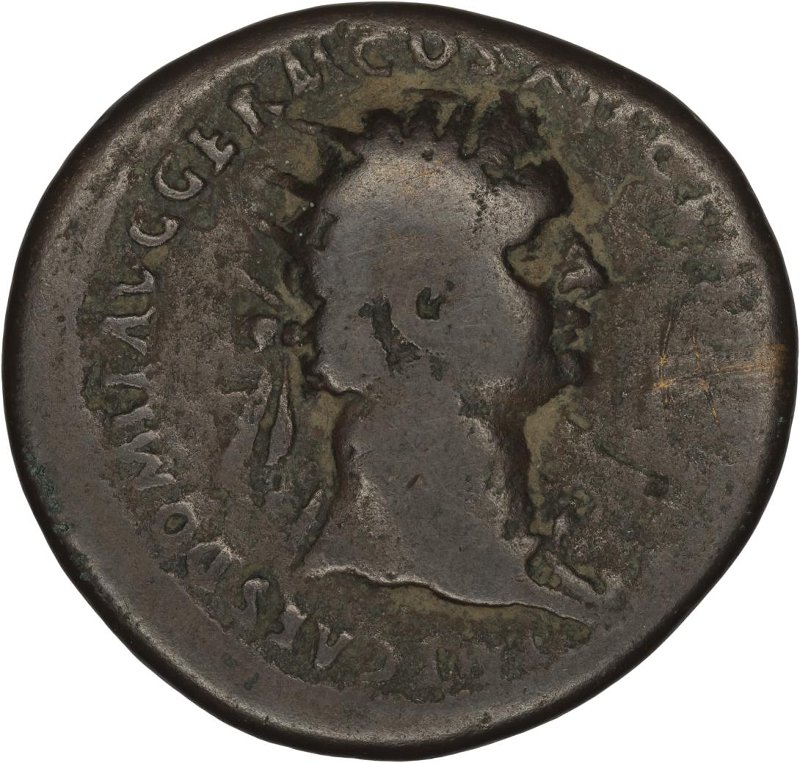 Римская империя · Domitian · Dupondius · I в., аверс, Федеральное государственное бюджетное учреждение культуры "Государственный музей изобразительных искусств имени А.С. Пушкина"