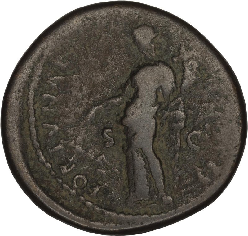 Римская империя · Domitian · Dupondius · I в., реверс, Федеральное государственное бюджетное учреждение культуры "Государственный музей изобразительных искусств имени А.С. Пушкина"