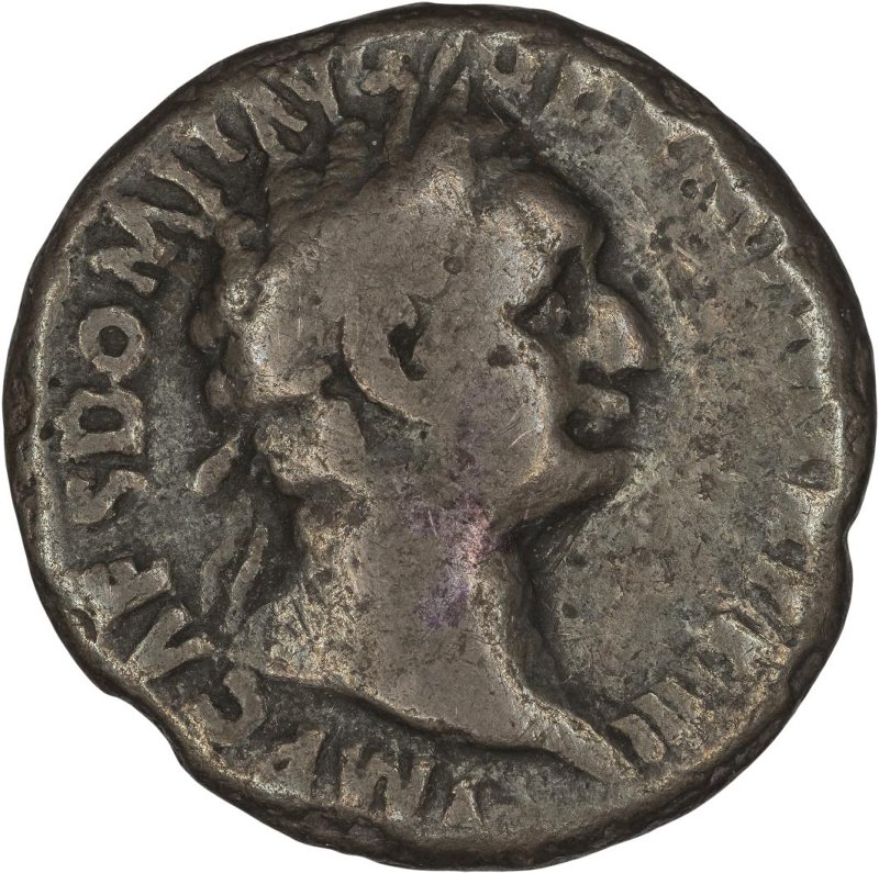 Римская империя · Domitian · Denarius · I в., аверс, Федеральное государственное бюджетное учреждение культуры "Государственный музей изобразительных искусств имени А.С. Пушкина"