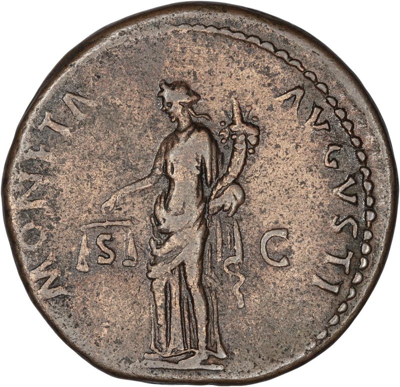 Римская империя · Domitian · As · I в., реверс, Федеральное государственное бюджетное учреждение культуры "Государственный музей изобразительных искусств имени А.С. Пушкина"