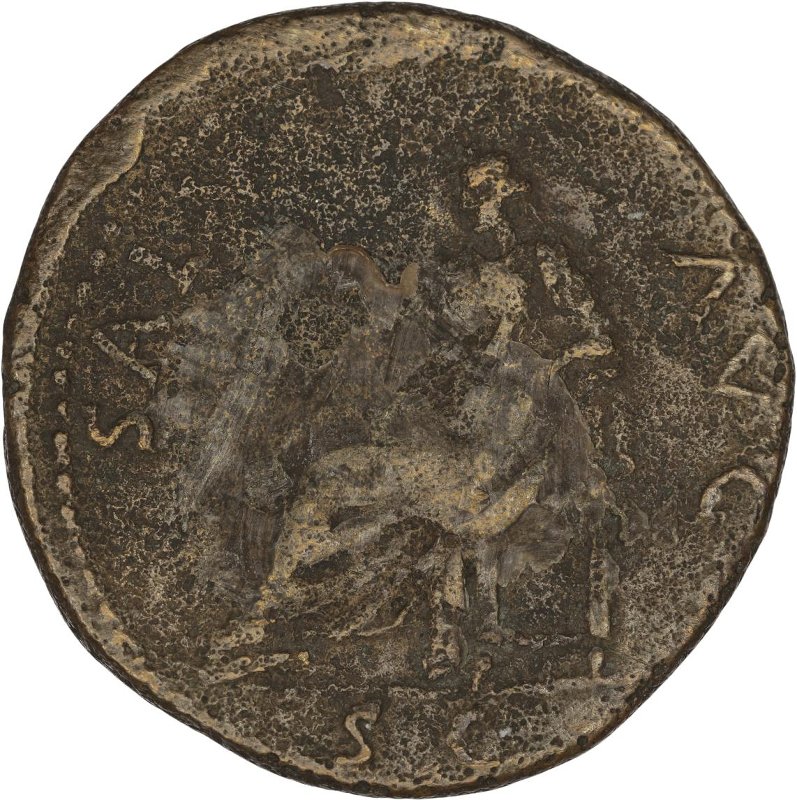 Римская империя · Titus · Dupondius · I в., реверс, Федеральное государственное бюджетное учреждение культуры "Государственный музей изобразительных искусств имени А.С. Пушкина"