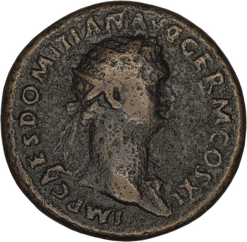 Римская империя · Domitian · Dupondius · I в., аверс, Федеральное государственное бюджетное учреждение культуры "Государственный музей изобразительных искусств имени А.С. Пушкина"