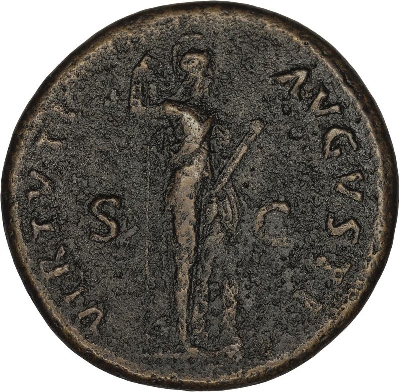 Римская империя · Domitian · Dupondius · I в., реверс, Федеральное государственное бюджетное учреждение культуры "Государственный музей изобразительных искусств имени А.С. Пушкина"