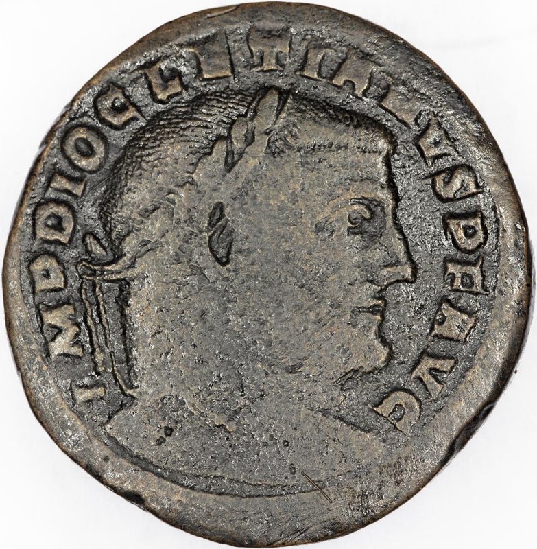 Римская империя · Diocletian · Follis · III в., аверс, Федеральное государственное бюджетное учреждение культуры "Государственный музей изобразительных искусств имени А.С. Пушкина"