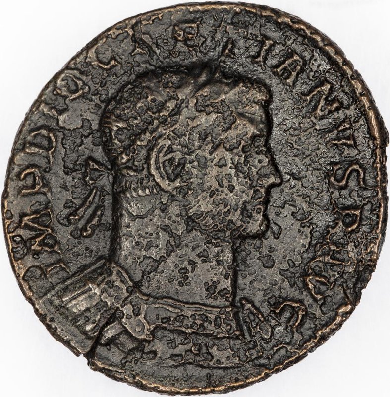 Римская империя · Diocletian · Follis · II в., аверс, Федеральное государственное бюджетное учреждение культуры "Государственный музей изобразительных искусств имени А.С. Пушкина"