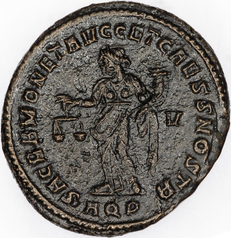 Римская империя · Diocletian · Follis · III в., реверс, Федеральное государственное бюджетное учреждение культуры "Государственный музей изобразительных искусств имени А.С. Пушкина"