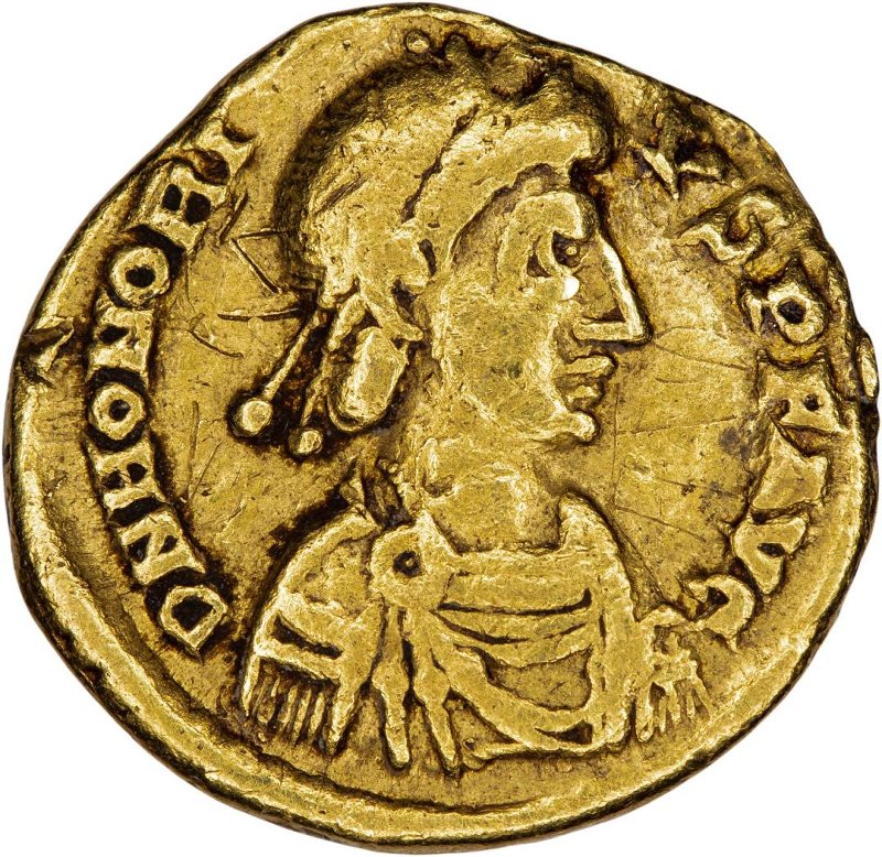 Античная монета · Honorius · Triens · III в., аверс, Федеральное государственное бюджетное учреждение культуры "Государственный музей изобразительных искусств имени А.С. Пушкина"
