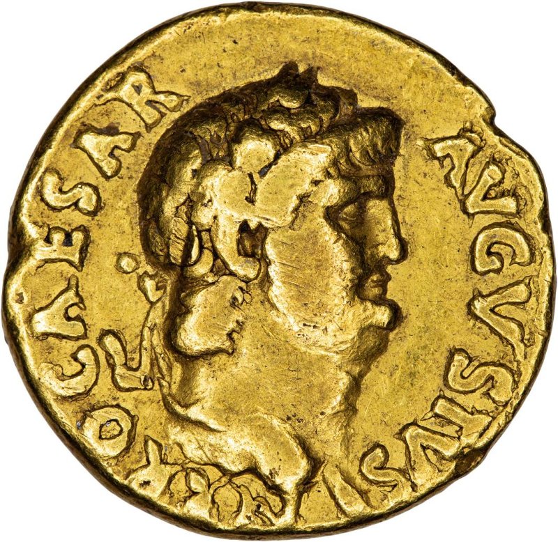 Античная монета · Nero · Aureus · I в., аверс, Федеральное государственное бюджетное учреждение культуры "Государственный музей изобразительных искусств имени А.С. Пушкина"