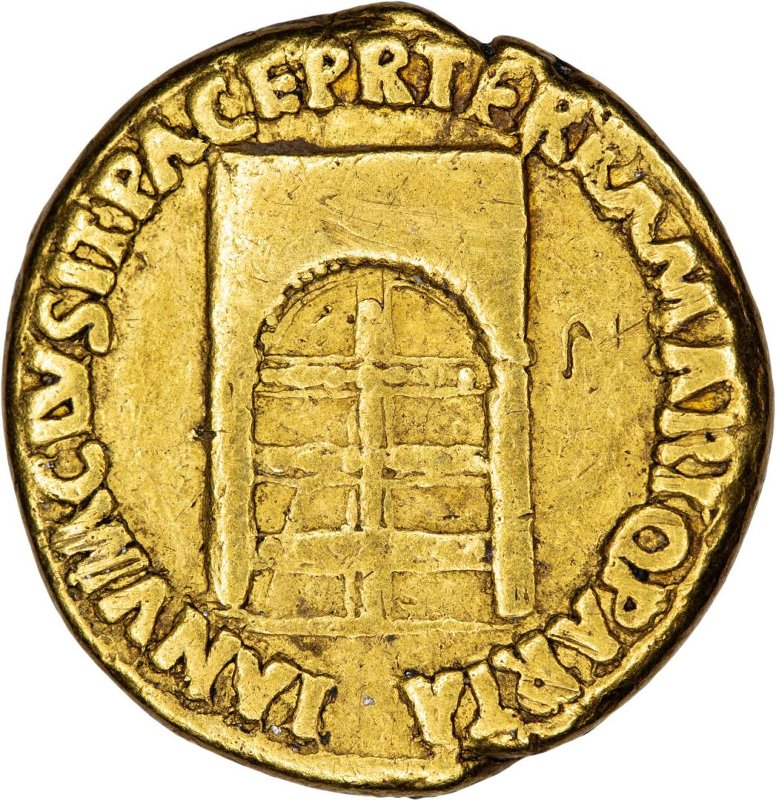 Античная монета · Nero · Aureus · I в., реверс, Федеральное государственное бюджетное учреждение культуры "Государственный музей изобразительных искусств имени А.С. Пушкина"