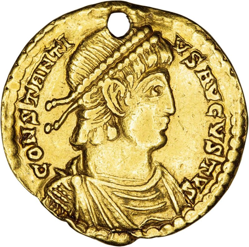 Античная монета · Solidus · III в., аверс, Федеральное государственное бюджетное учреждение культуры "Государственный музей изобразительных искусств имени А.С. Пушкина"