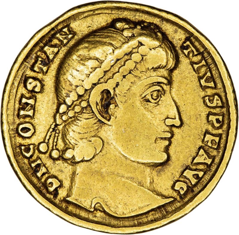 Античная монета · Solidus · III в., аверс, Федеральное государственное бюджетное учреждение культуры "Государственный музей изобразительных искусств имени А.С. Пушкина"