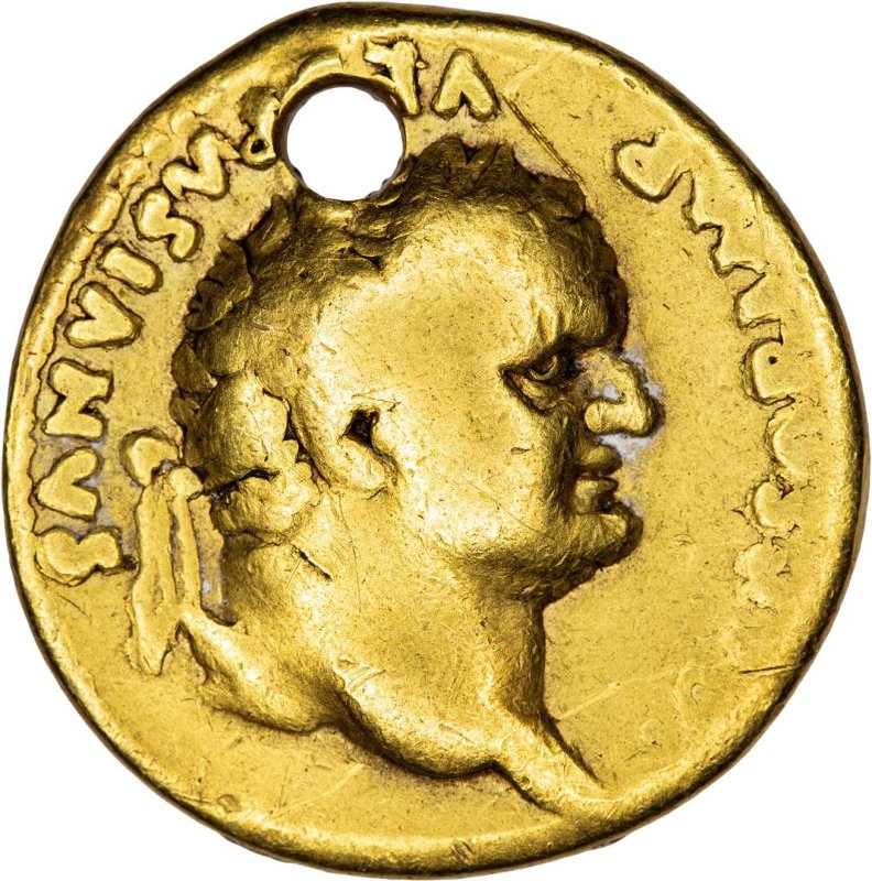 Античная монета · Titus · Aureus · I в., аверс, Федеральное государственное бюджетное учреждение культуры "Государственный музей изобразительных искусств имени А.С. Пушкина"