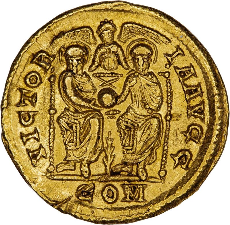 Античная монета · Gratian · Solidus · III в., реверс, Федеральное государственное бюджетное учреждение культуры "Государственный музей изобразительных искусств имени А.С. Пушкина"