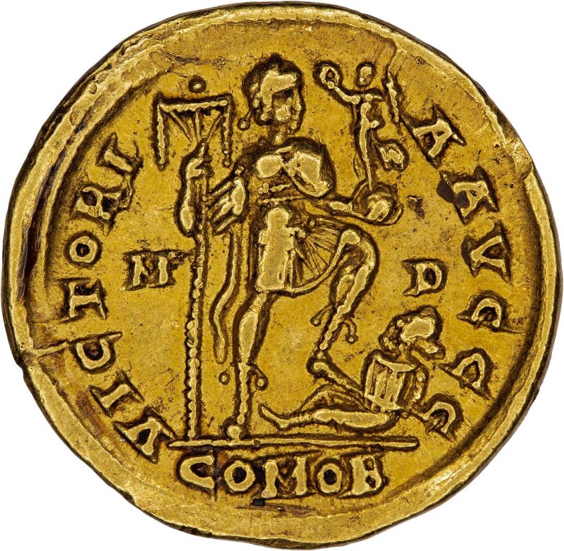 Античная монета · Honorius · Solidus · III в., реверс, Федеральное государственное бюджетное учреждение культуры "Государственный музей изобразительных искусств имени А.С. Пушкина"