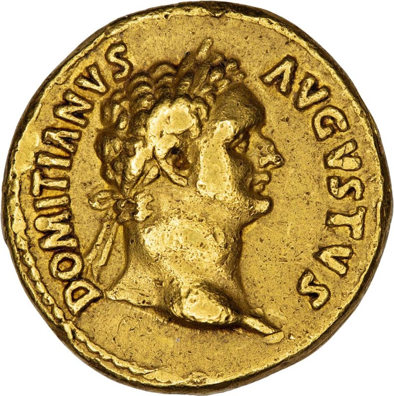 Античная монета · Domitian · Aureus · I в., аверс, Федеральное государственное бюджетное учреждение культуры "Государственный музей изобразительных искусств имени А.С. Пушкина"
