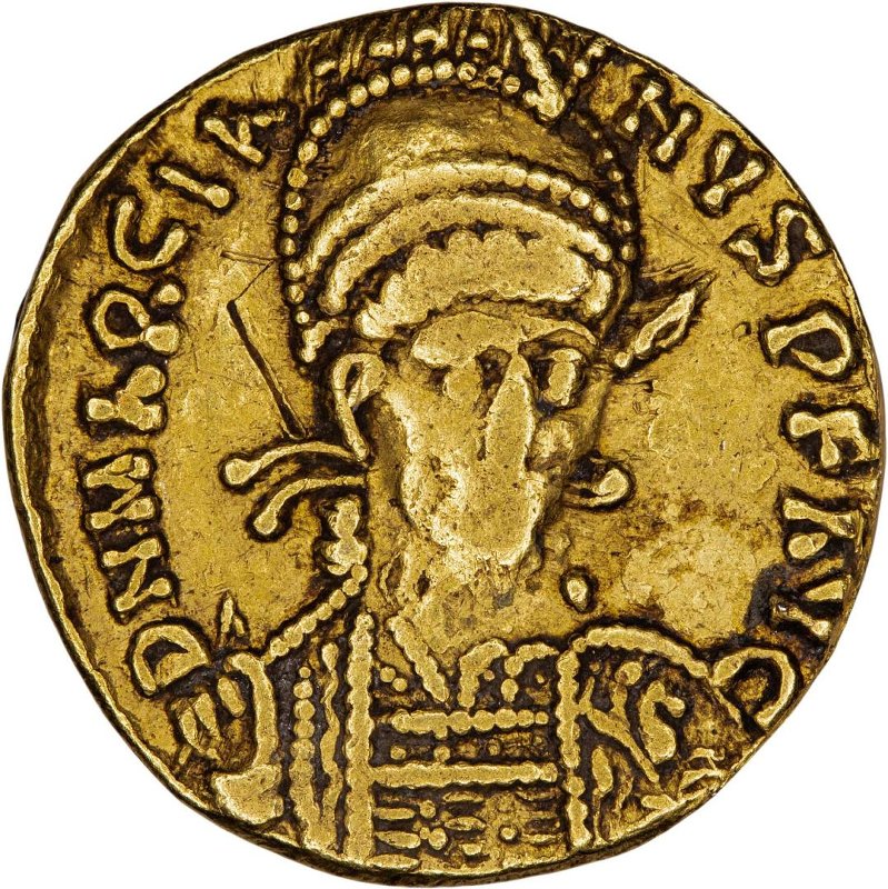 Римская империя · Marcian · Solidus · IV в., аверс, Федеральное государственное бюджетное учреждение культуры "Государственный музей изобразительных искусств имени А.С. Пушкина"