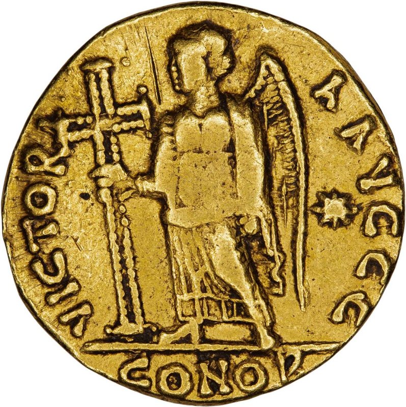 Римская империя · Marcian · Solidus · IV в., реверс, Федеральное государственное бюджетное учреждение культуры "Государственный музей изобразительных искусств имени А.С. Пушкина"