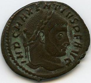 Римская империя · Maxentius · Follis · III в., аверс, Федеральное государственное бюджетное учреждение культуры "Государственный музей изобразительных искусств имени А.С. Пушкина"
