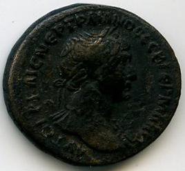 Римская империя · Trajan · Didrachm · I в., аверс, Федеральное государственное бюджетное учреждение культуры "Государственный музей изобразительных искусств имени А.С. Пушкина"