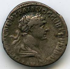 Римская империя · Trajan · Drachma · I в., аверс, Федеральное государственное бюджетное учреждение культуры "Государственный музей изобразительных искусств имени А.С. Пушкина"
