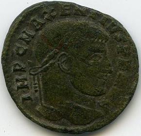 Римская империя · Maxentius · Follis · III в., аверс, Федеральное государственное бюджетное учреждение культуры "Государственный музей изобразительных искусств имени А.С. Пушкина"