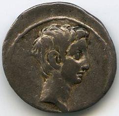 Римская империя · Augustus · Denarius · I в. до н. э., аверс, Федеральное государственное бюджетное учреждение культуры "Государственный музей изобразительных искусств имени А.С. Пушкина"