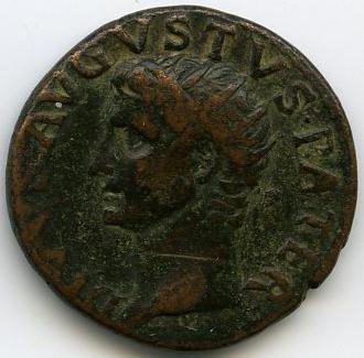 Римская империя · Tiberius · As · I в., аверс, Федеральное государственное бюджетное учреждение культуры "Государственный музей изобразительных искусств имени А.С. Пушкина"
