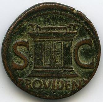 Римская империя · Tiberius · As · I в., реверс, Федеральное государственное бюджетное учреждение культуры "Государственный музей изобразительных искусств имени А.С. Пушкина"